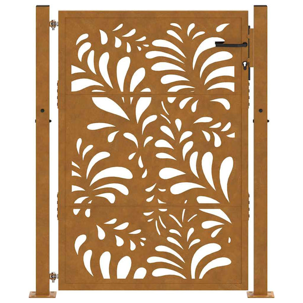 Gartentor Verwitterungsstahl 100x125cm Wellendesign