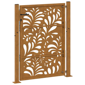 Gartentor Verwitterungsstahl 100x125cm Wellendesign