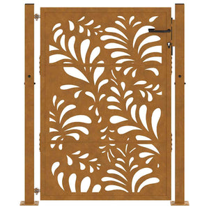 Gartentor Verwitterungsstahl 100x150cm Wellendesign