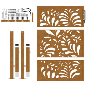 Gartentor Verwitterungsstahl 100x150cm Wellendesign