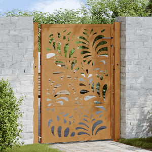 Gartentor Verwitterungsstahl 100x150cm Wellendesign