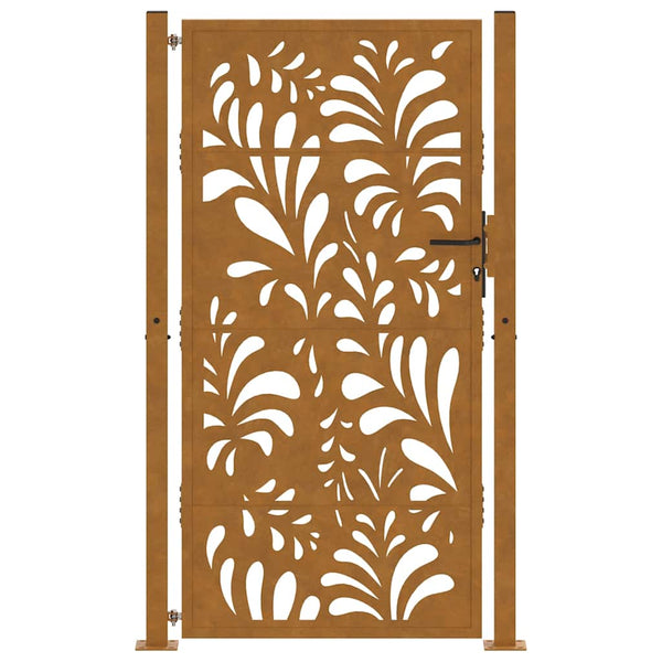 Gartentor Verwitterungsstahl 100x175cm Wellendesign