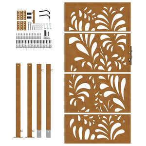 Gartentor Verwitterungsstahl 100x175cm Wellendesign