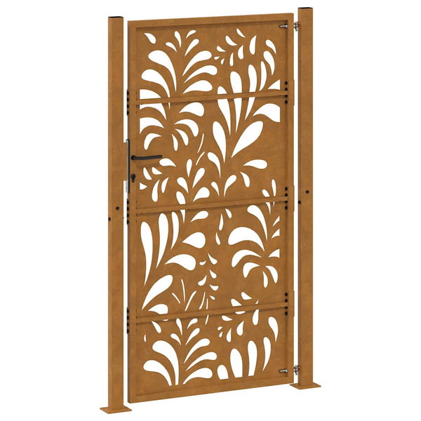 Gartentor Verwitterungsstahl 100x175cm Wellendesign