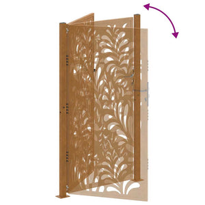 Gartentor Verwitterungsstahl 100x175cm Wellendesign