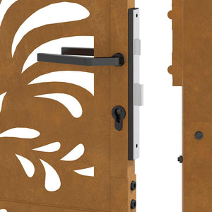 Gartentor Verwitterungsstahl 100x175cm Wellendesign