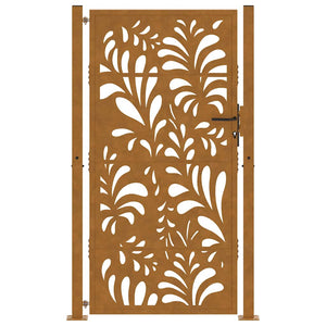Gartentor 100x200 cm Verwitterungsstahl Wellendesign