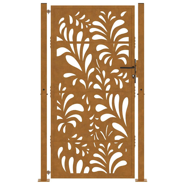 Gartentor 100x200 cm Verwitterungsstahl Wellendesign
