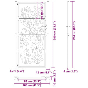 Gartentor 100x200 cm Verwitterungsstahl Wellendesign