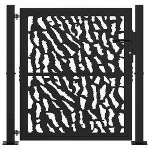 Schwarzes Gartentor Stahl 100x100 cm Trace Design
