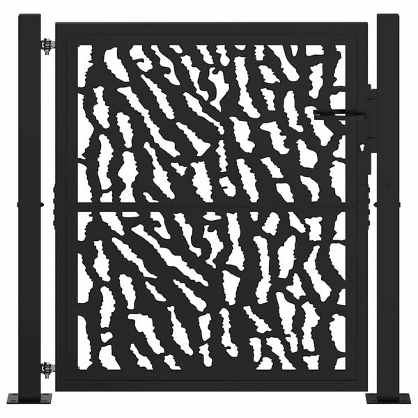 Schwarzes Gartentor Stahl 100x100 cm Trace Design