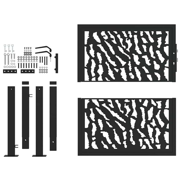 Schwarzes Gartentor Stahl 100x100 cm Trace Design