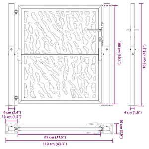 Schwarzes Gartentor Stahl 100x100 cm Trace Design