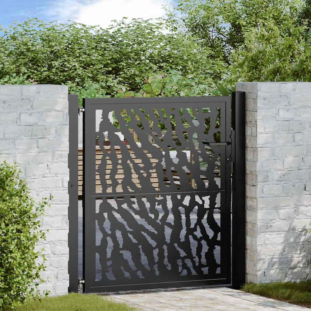 Schwarzes Gartentor Stahl 100x100 cm Trace Design