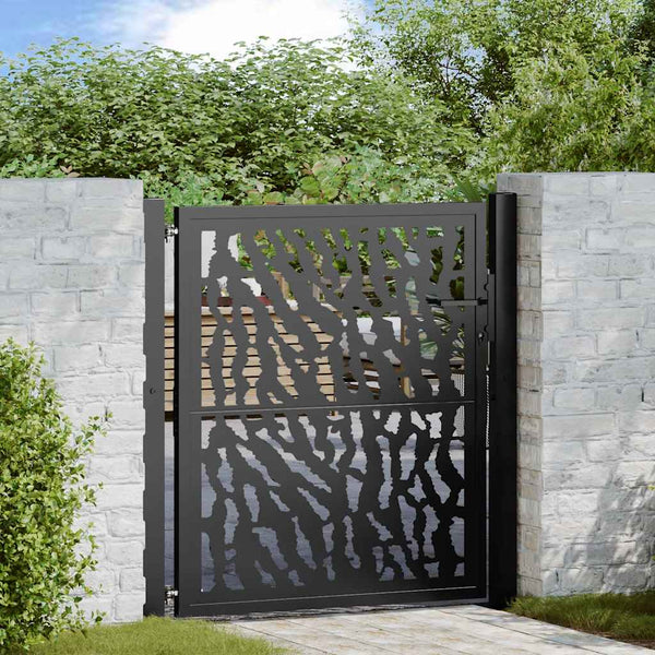 Schwarzes Gartentor Stahl 100x100 cm Trace Design