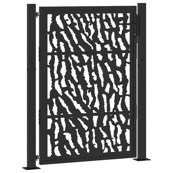 Schwarzes Gartentor Stahl 100x125 cm Trace Design