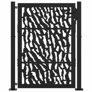 Schwarzes Gartentor Stahl 100x125 cm Trace Design