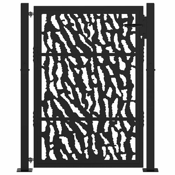 Schwarzes Gartentor Stahl 100x125 cm Trace Design