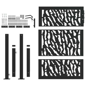 Schwarzes Gartentor Stahl 100x125 cm Trace Design
