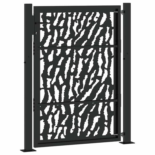 Schwarzes Gartentor Stahl 100x125 cm Trace Design