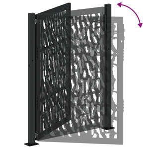 Schwarzes Gartentor Stahl 100x125 cm Trace Design