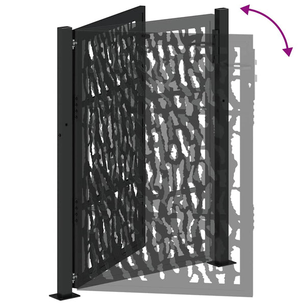 Schwarzes Gartentor Stahl 100x125 cm Trace Design