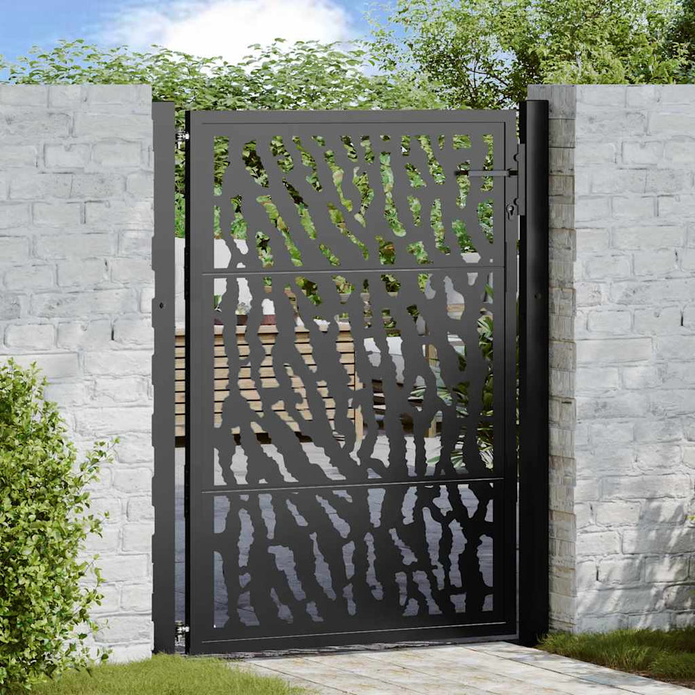 Schwarzes Gartentor Stahl 100x125 cm Trace Design