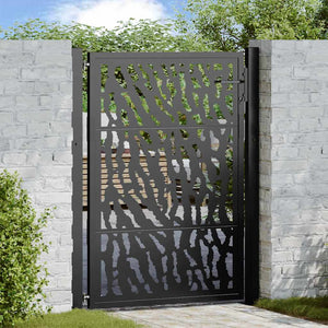 Schwarzes Gartentor Stahl 100x125 cm Trace Design