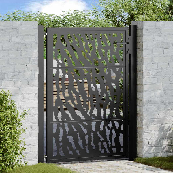 Schwarzes Gartentor Stahl 100x125 cm Trace Design