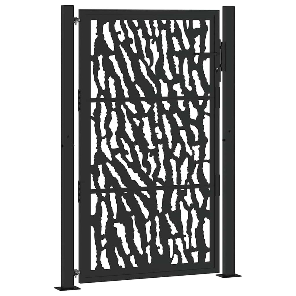 Schwarzes Gartentor 100x150 cm Stahl Trace Design