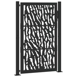 Schwarzes Gartentor 100x150 cm Stahl Trace Design