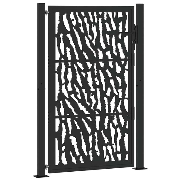 Schwarzes Gartentor 100x150 cm Stahl Trace Design