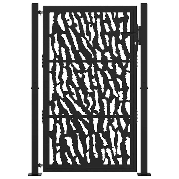 Schwarzes Gartentor 100x150 cm Stahl Trace Design