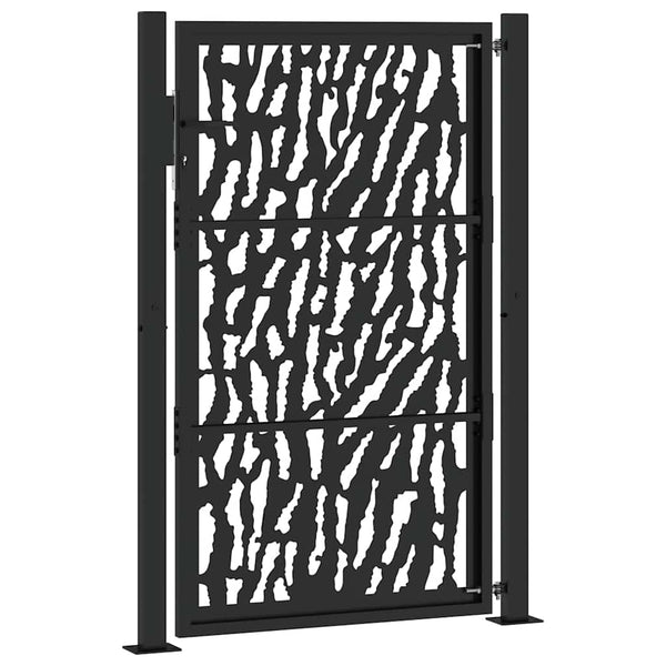 Schwarzes Gartentor 100x150 cm Stahl Trace Design