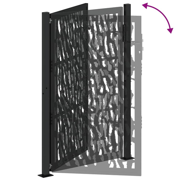 Schwarzes Gartentor 100x150 cm Stahl Trace Design
