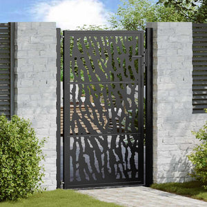 Schwarzes Gartentor 100x150 cm Stahl Trace Design