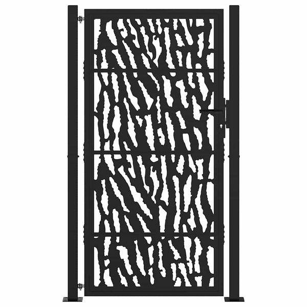 Gartentor Schwarz Stahl 100x175 cm