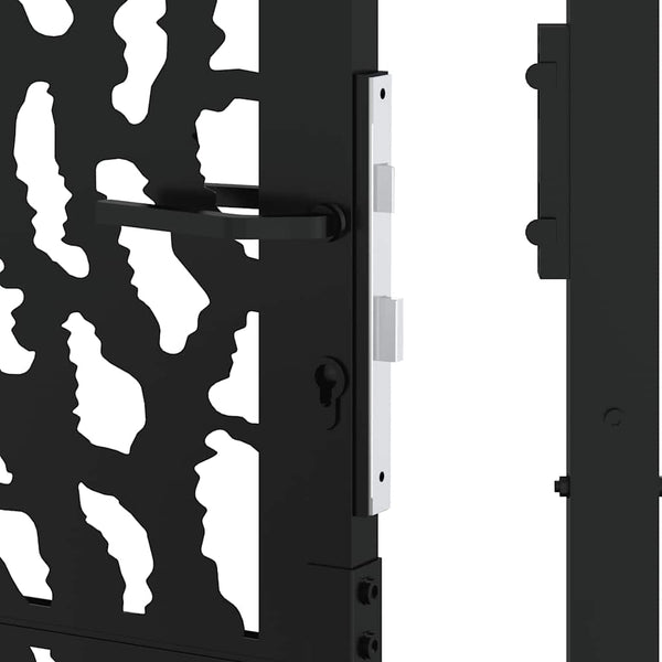 Gartentor Schwarz Stahl 100x175 cm