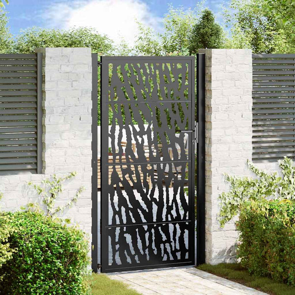 Gartentor Schwarz Stahl 100x175 cm