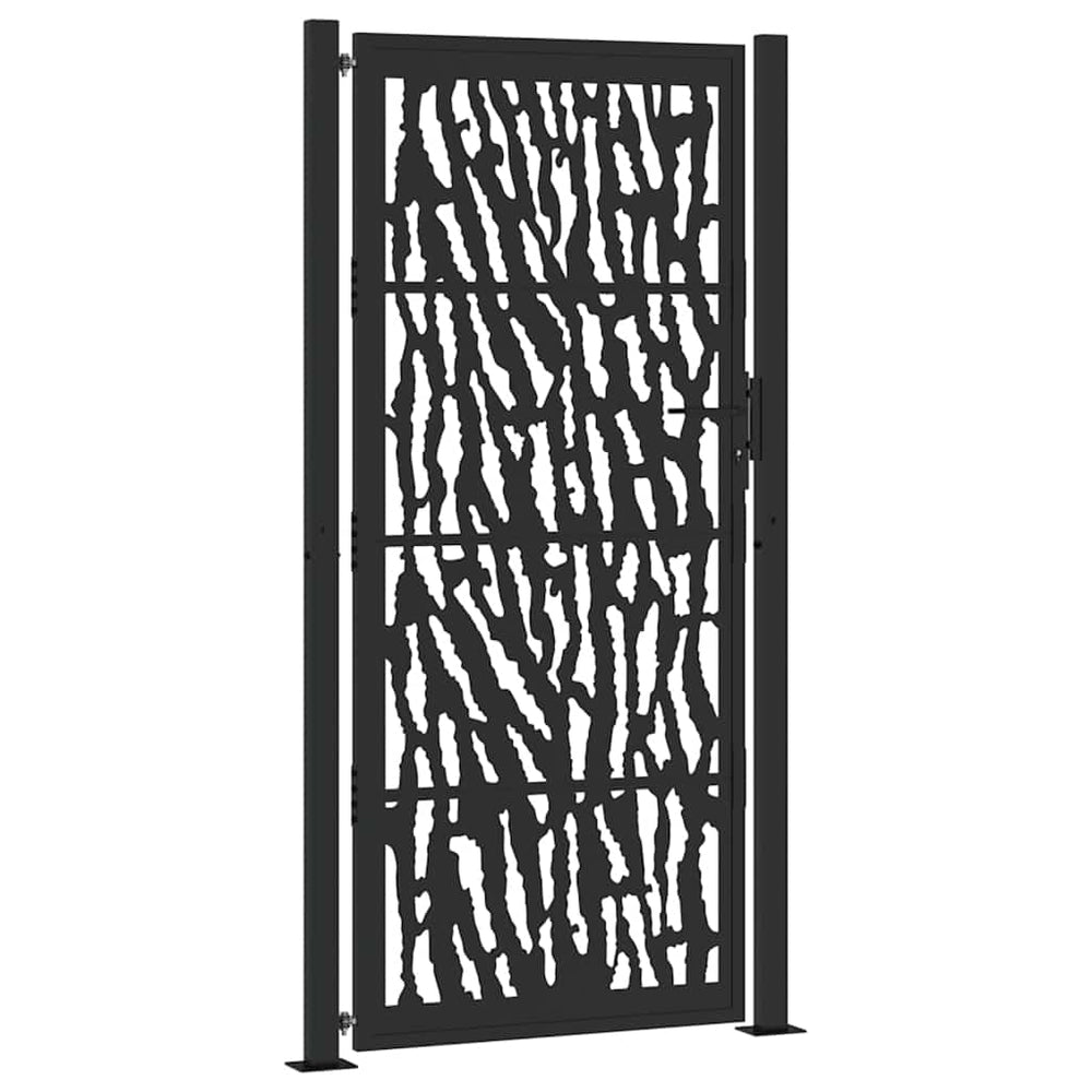 Schwarzes Gartentor 100x200 cm Stahl Trace Design