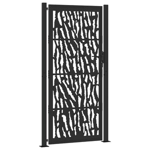 Schwarzes Gartentor 100x200 cm Stahl Trace Design