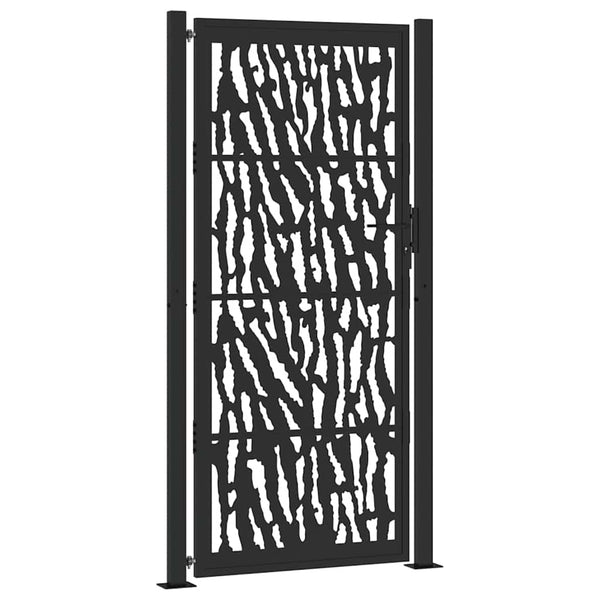 Schwarzes Gartentor 100x200 cm Stahl Trace Design