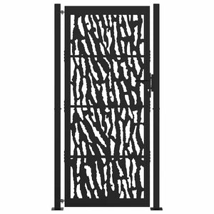Schwarzes Gartentor 100x200 cm Stahl Trace Design