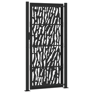 Schwarzes Gartentor 100x200 cm Stahl Trace Design
