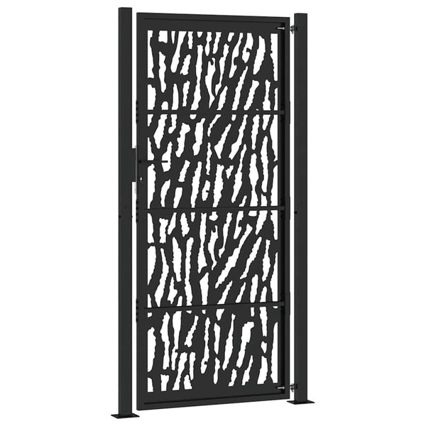Schwarzes Gartentor 100x200 cm Stahl Trace Design