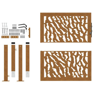 Gartentor 100x100 cm Cortenstahl Trace Design
