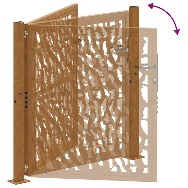 Gartentor 100x100 cm Cortenstahl Trace Design