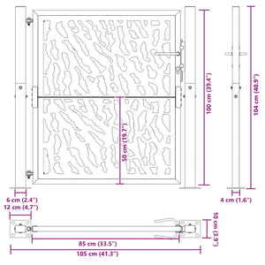 Gartentor 100x100 cm Cortenstahl Trace Design