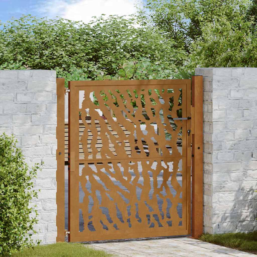 Gartentor 100x100 cm Cortenstahl Trace Design