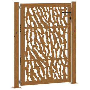 Gartentor 100x125cm Verwitterungsstahl Trace-Design